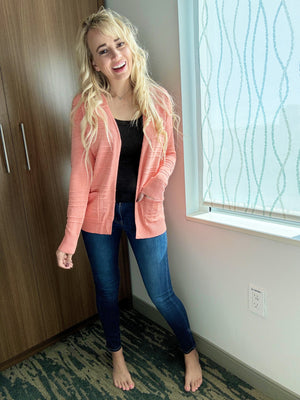 Lookin Good Girl Cardigan in Coral