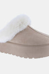 First Prize Thick Bottom Fur Trim Slipper Shoes in Gray
