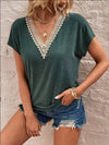 Today's The Day Lace Detail V-Neck Short Sleeve Top (Pink Label)