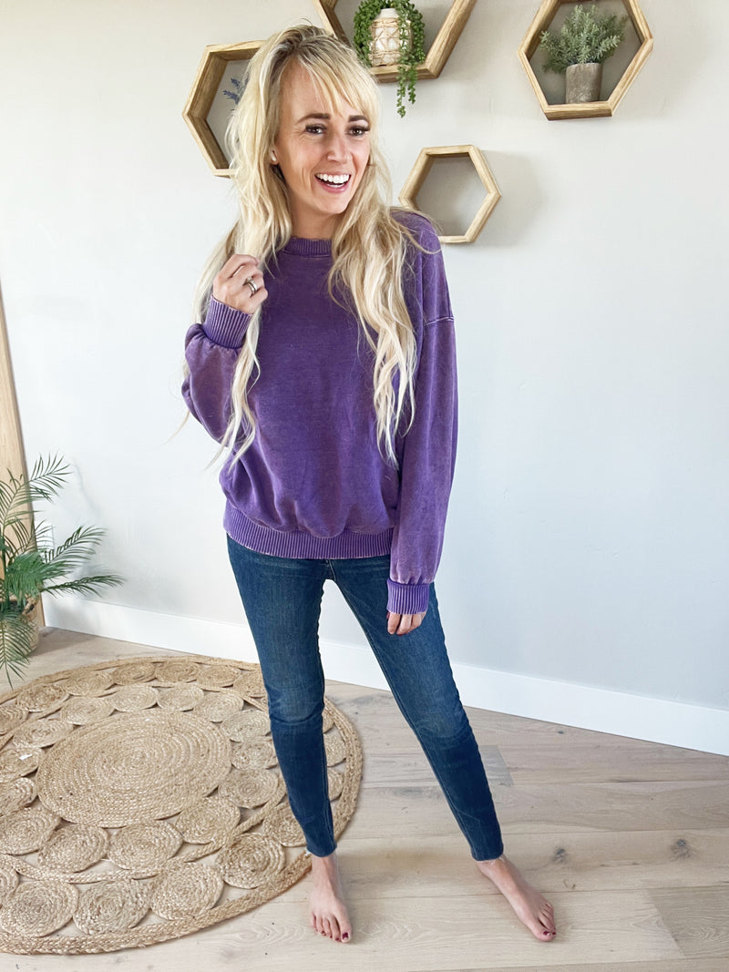 Not Over You Pullover in Violet