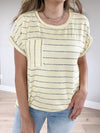 Queen Bee Top in Banana and Gray