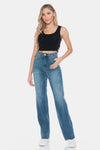 Judy BlueTummy Control Cut Raw Hem Straight Jeans