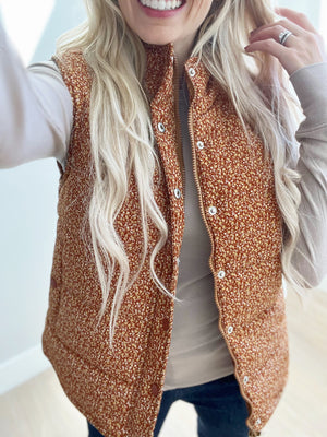 Count Me In Quilted Vest in Copper