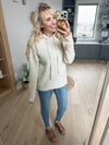 Trouble Hooded Pullover Sweater in Oatmeal