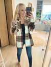 Gotta Go Oversized Plaid Fleece Shacket in Brown