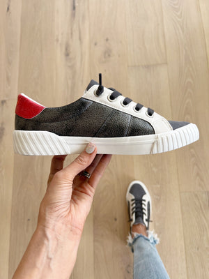 Blowfish Hot Girl Sneakers in Gunmetal and Red (SALE)