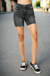 Judy Blue Hurry Up Rigid Magic Denim Shorts in Washed Black