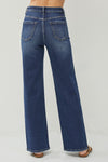 Risen High Rise Distressed Wide Leg Jeans
