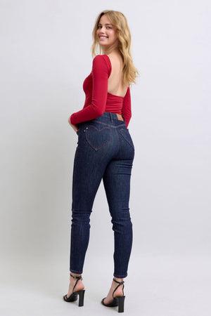 Judy Blue Heart Shaped Back Pocket Skinny Jeans