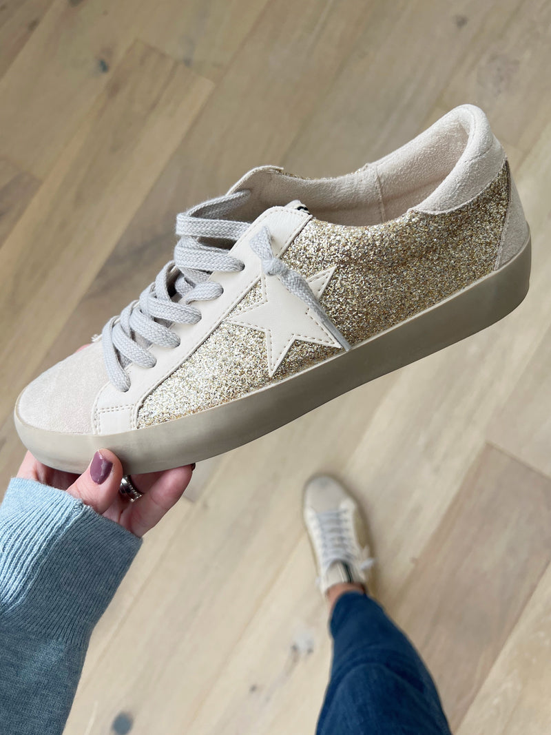 ShuShop Paula Sneakers in Gold Glitter