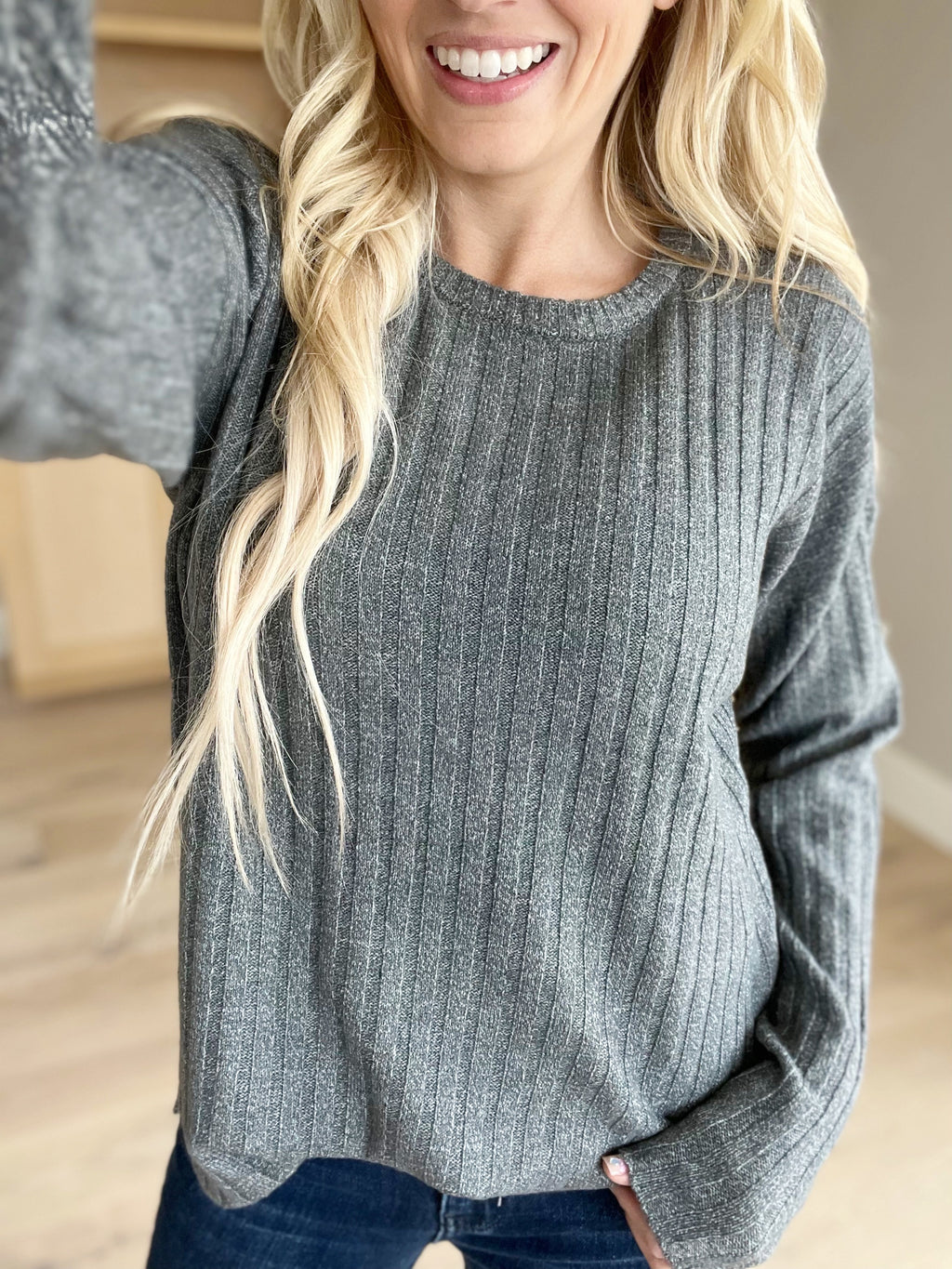 Crazy For You Sweater in Charcoal