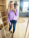 Sail Away Boat Neck Sweater in Lavender