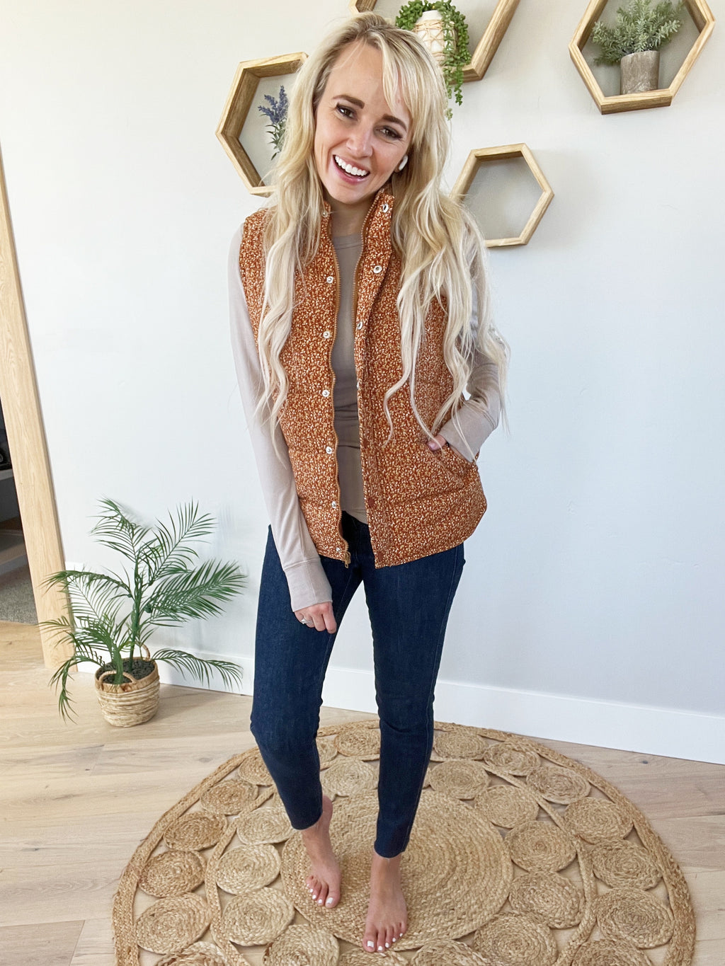 Count Me In Quilted Vest in Copper