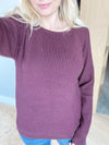 Give It Your Best Shot Pullover Sweater in Raisin