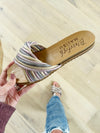 Blowfish Destination Sandals in Pretty Pink, Gold, and Pewter (SALE)