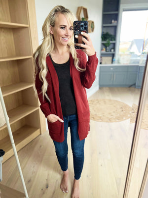 Connections Cardigan in Brick