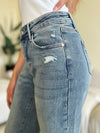 Judy Blue High Rise Distressed Straight Jeans