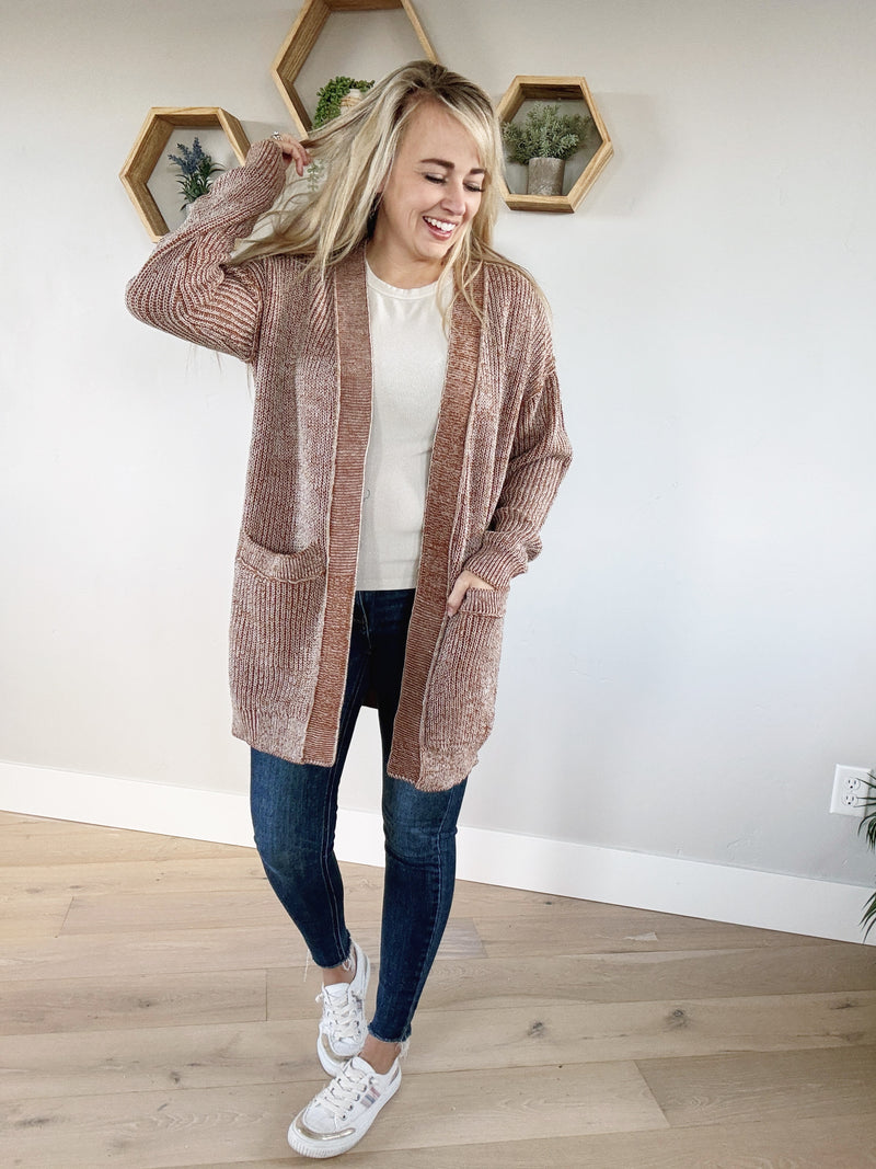 City Chic Cardigan in Mocha