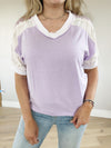 Flower Field Floral Patchwork Top in Lavender