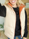 Independent Reversible Padded Vest in Copper and Cream