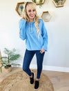 Throwback Heartthrob Hoodie in Sky