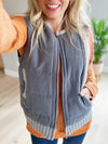 Interrupting Puffer Vest in Charcoal