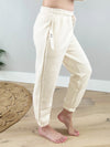 Mono B Angel Fleece Billow Pants in Pearled Ivory