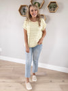 Queen Bee Top in Banana and Gray