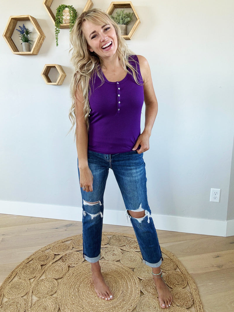 Friends Forever 5 Button Henley (Multiple Colors) (SALE)