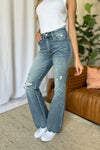Judy Blue Tummy Control Distressed Flares