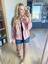 Sweeter Than Nectar Lace Button Down in Rose
