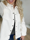 Constant Contact Wool Blend Button Down Jacket in Ivory