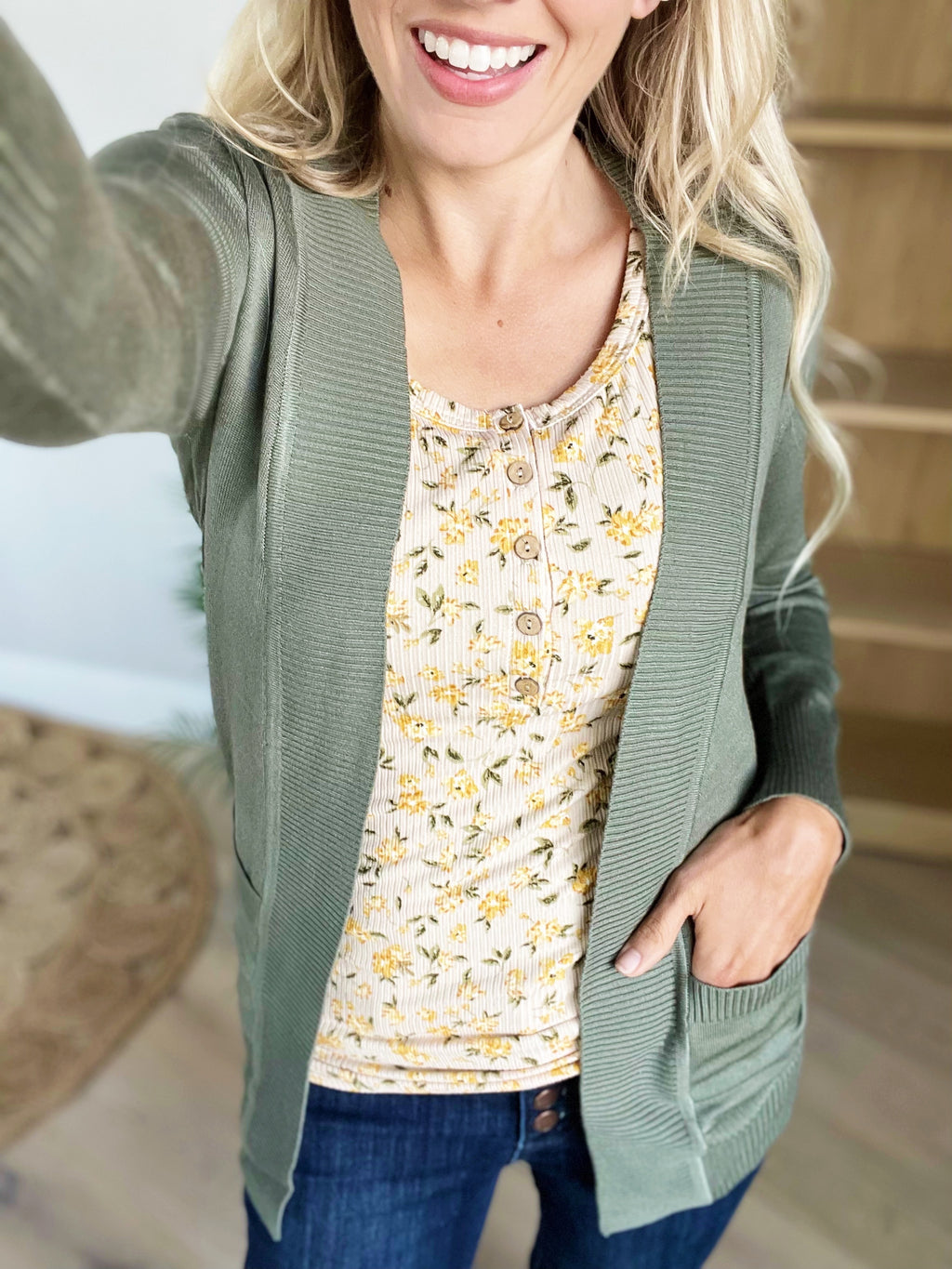 Everyday Cardigan in Light Olive