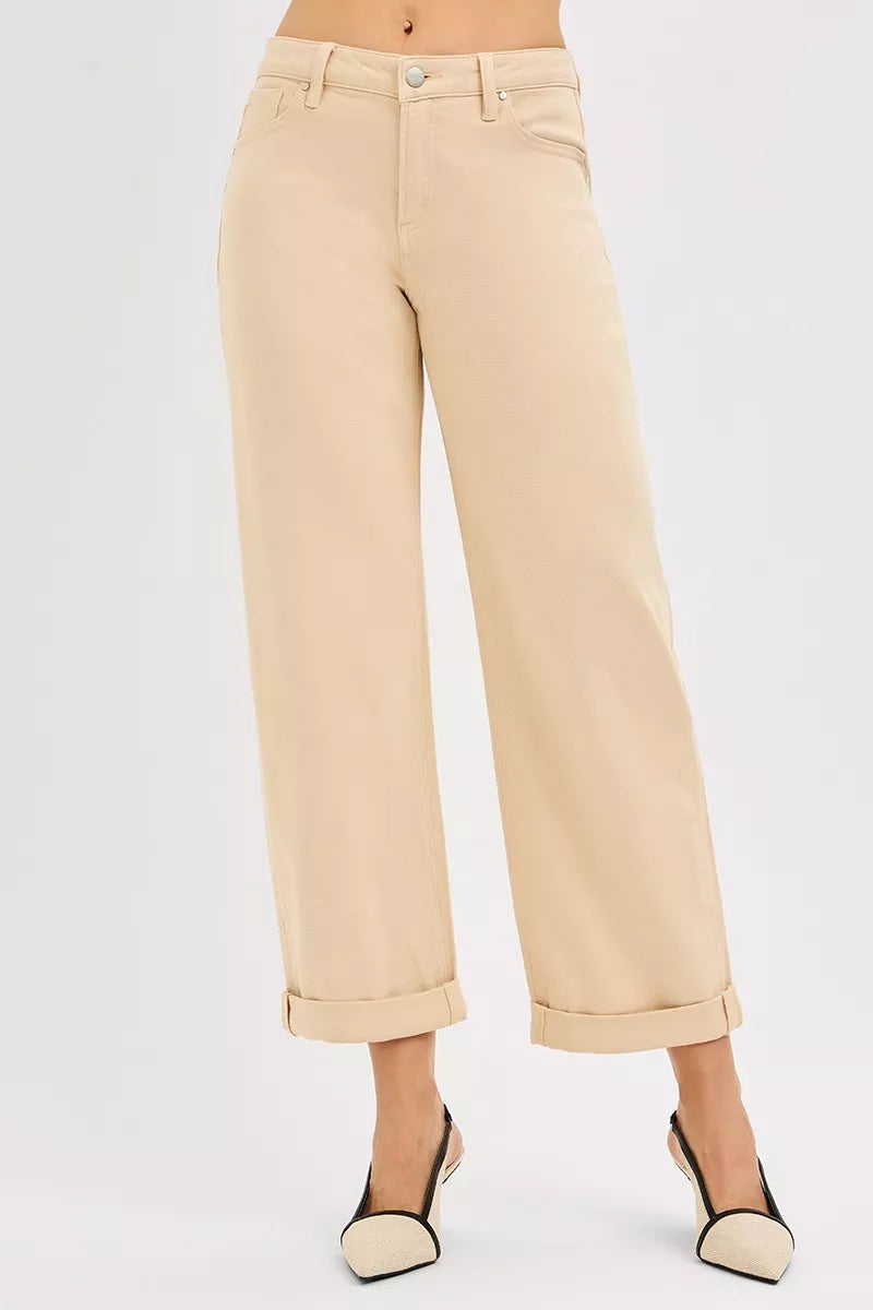 Risen Tummy Control Mid Rise Relaxed Barrel Jeans