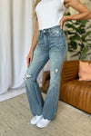 Judy Blue Tummy Control Distressed Flares