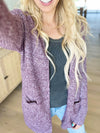 Celebrating Sweater Cardigan in Two Tone Purple