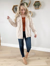 Tailgating Corduroy Hooded Shacket in Almond Milk (SALE)