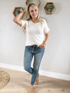 My Best Textured Ribbed Short Sleeve in Ivory