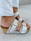 Very G Sparkle Wedge Sandals in Silver