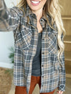 Thread & Supply Shacket in Gray Tan Plaid