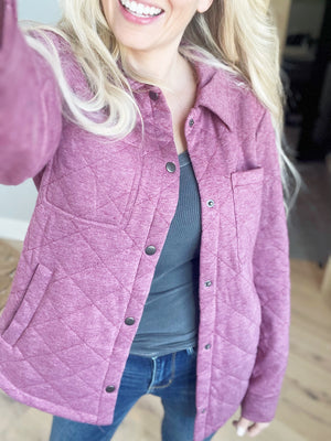 Opportunities Quilted Jacket in Burgundy