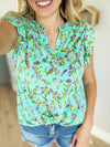 The Rest is History Wrinkle Free Floral Top in Emerald