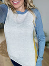 Used To Know You Color Block Sweater in Heather Gray and Blue