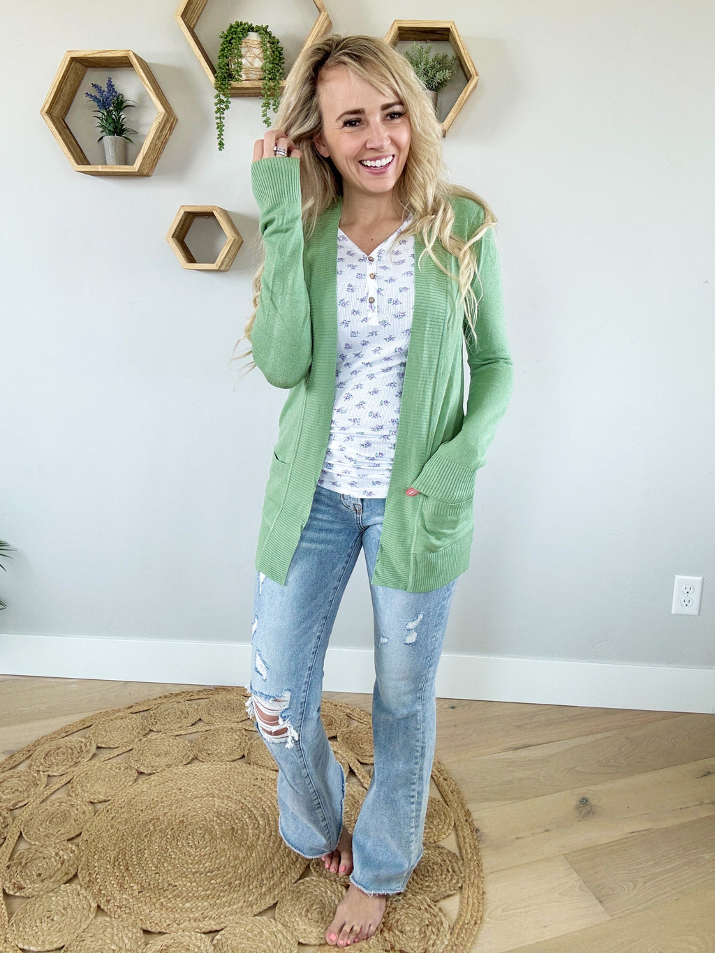 Only Love Cardigan in Sage