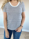 Subtle Storm Striped Short Sleeve in Navy