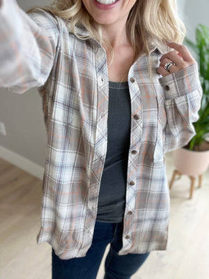 Give It Your All Plaid in Taupe