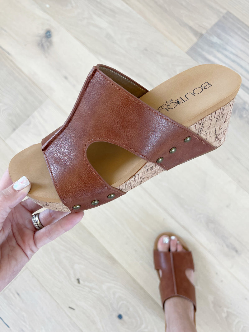 Corky's Oasis Cognac Wedge Sandal