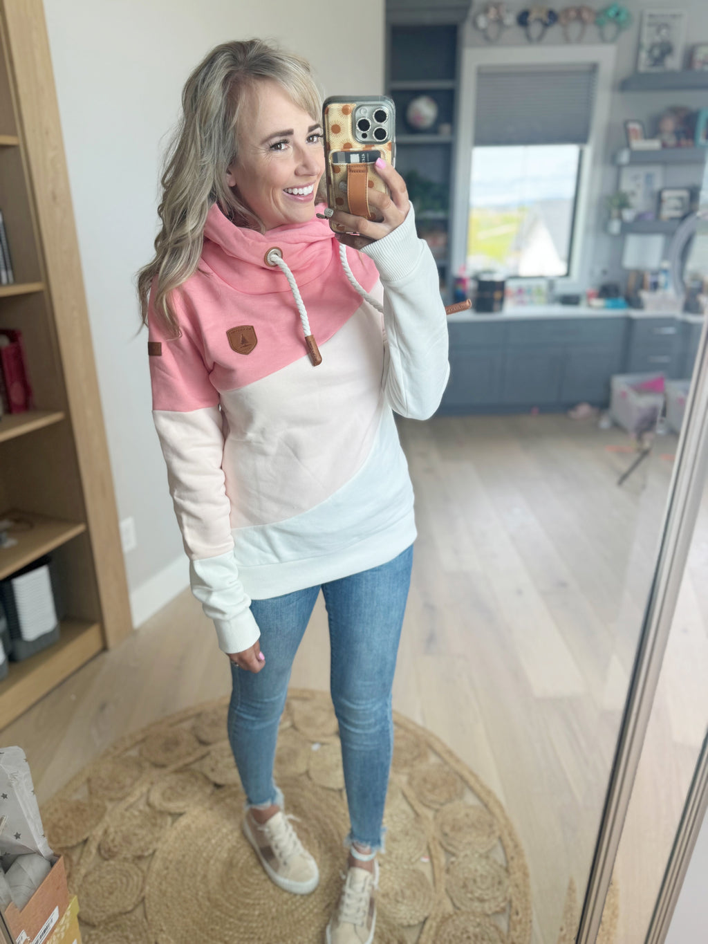 Wanakome Walk On The Wild Side Hoodie in Pink, Blush, and White