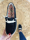 Gypsy Jazz Holly Slip-On Shoes in Black and White