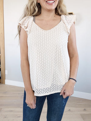 Island Girl Crochet Top in Cream